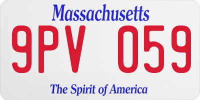 MA license plate 9PV059