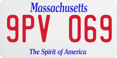 MA license plate 9PV069
