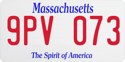 MA license plate 9PV073