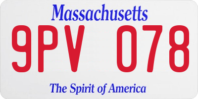 MA license plate 9PV078