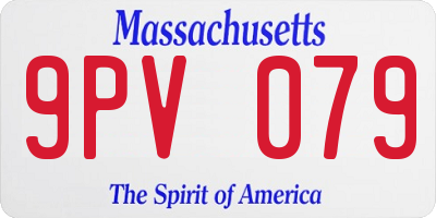 MA license plate 9PV079