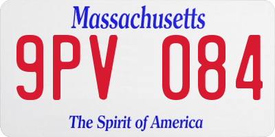 MA license plate 9PV084
