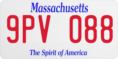 MA license plate 9PV088