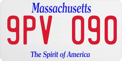 MA license plate 9PV090