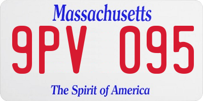 MA license plate 9PV095