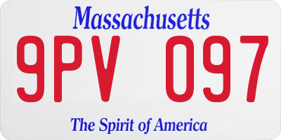 MA license plate 9PV097