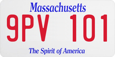MA license plate 9PV101