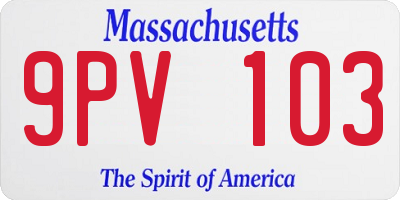 MA license plate 9PV103