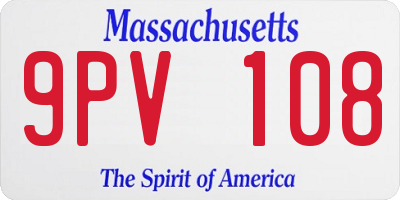 MA license plate 9PV108