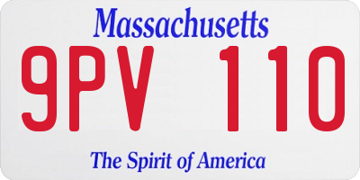 MA license plate 9PV110