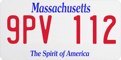 MA license plate 9PV112