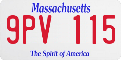 MA license plate 9PV115