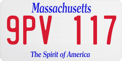 MA license plate 9PV117
