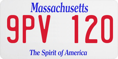 MA license plate 9PV120