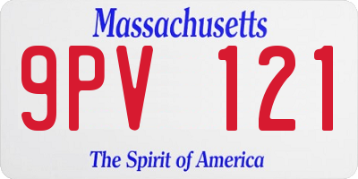 MA license plate 9PV121