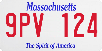 MA license plate 9PV124