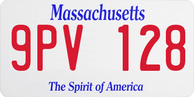 MA license plate 9PV128