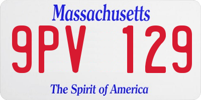 MA license plate 9PV129