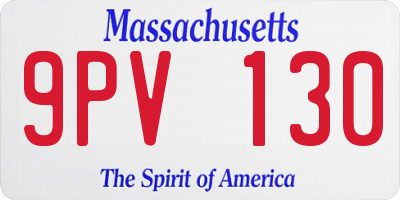 MA license plate 9PV130