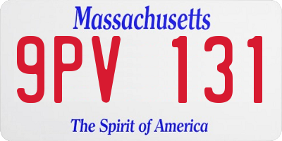 MA license plate 9PV131