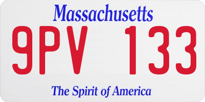 MA license plate 9PV133