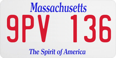 MA license plate 9PV136