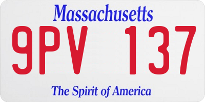 MA license plate 9PV137