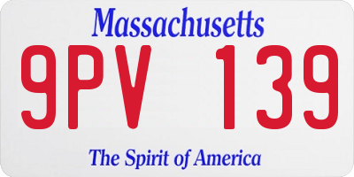 MA license plate 9PV139