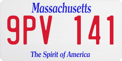 MA license plate 9PV141