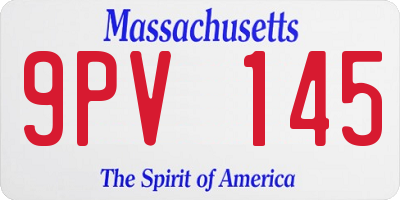 MA license plate 9PV145