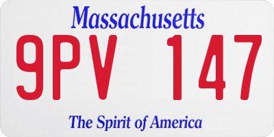 MA license plate 9PV147