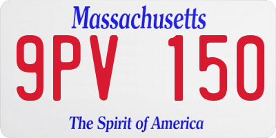 MA license plate 9PV150