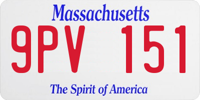 MA license plate 9PV151
