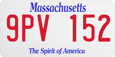 MA license plate 9PV152