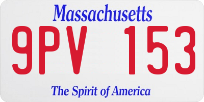 MA license plate 9PV153