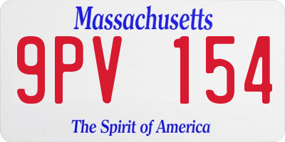 MA license plate 9PV154