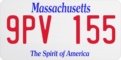 MA license plate 9PV155