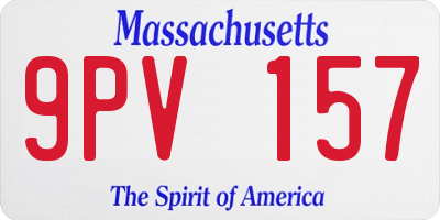 MA license plate 9PV157