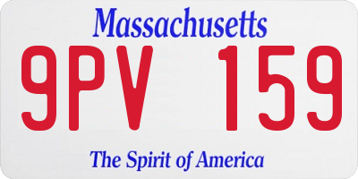MA license plate 9PV159