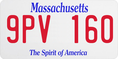 MA license plate 9PV160