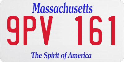 MA license plate 9PV161