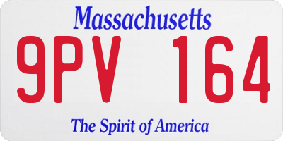 MA license plate 9PV164