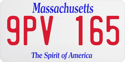 MA license plate 9PV165