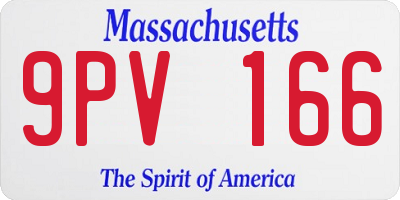 MA license plate 9PV166