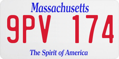 MA license plate 9PV174