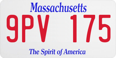 MA license plate 9PV175