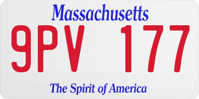 MA license plate 9PV177