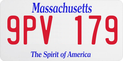 MA license plate 9PV179