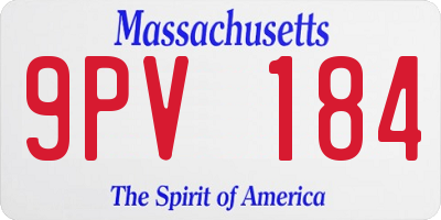 MA license plate 9PV184