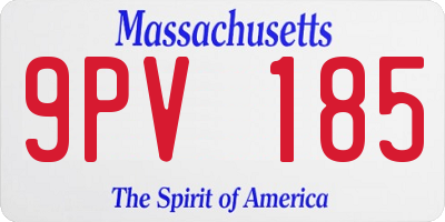 MA license plate 9PV185